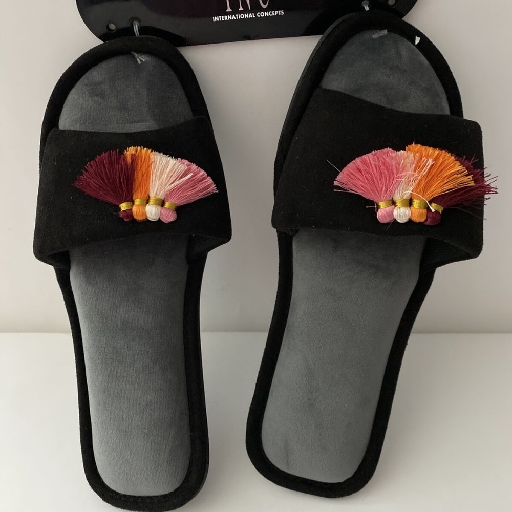 INC International Concepts Tassel Slide Slippers